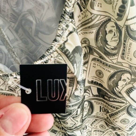 Luxe Dollar Bill Print Romper – Size M | Baddie Aesthetic Meets Y2K Attitude - Picture 8 of 11